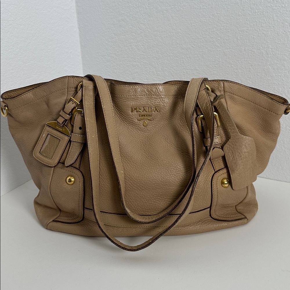 Prada Leather Tote with Gold Hardware - Picture 11 of 14